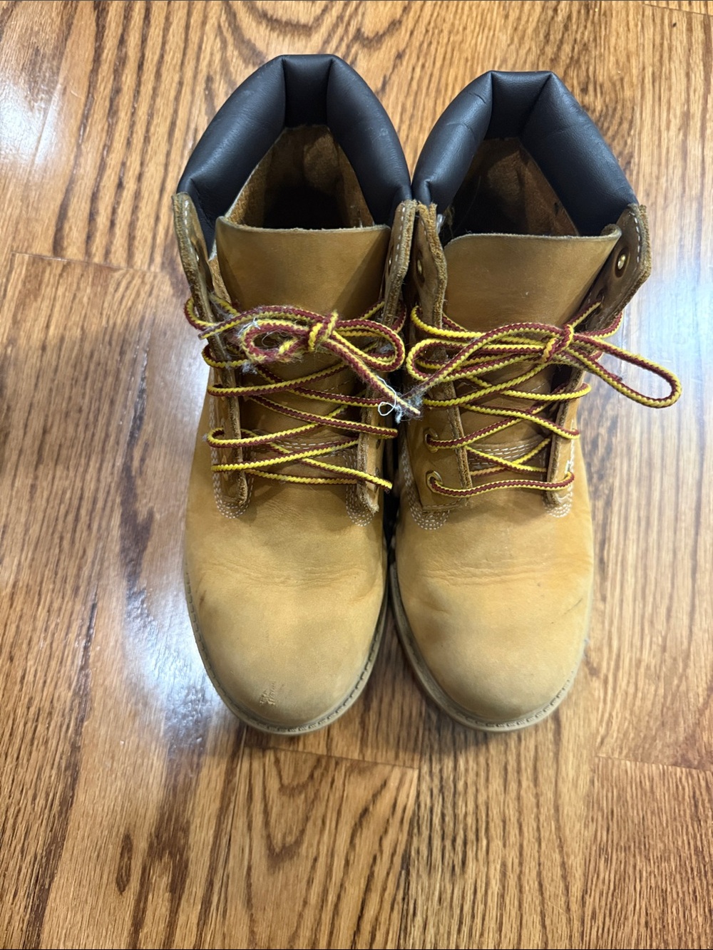 Timberland Wheat Kids Leather Work Boots with Dark Collar